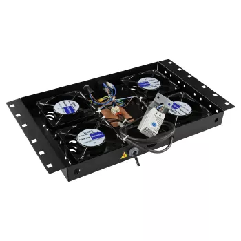Rack priedas Lanview RAF120BL-UK 1U 4 ventiliatoriai Juoda