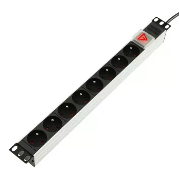 Lanview TUPS031 maitinimo paskirstymo blokas 19 inch 8 lizdai 4000 W juodas