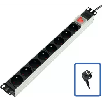 Lanview TUPS031 maitinimo paskirstymo blokas 19 inch 8 lizdai 4000 W juodas