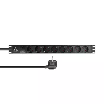Lanview LVR-3MSCH-SPD-SCH8 maitinimo paskirstymo blokas (PDU) 8 AC lizdai 1U juodas