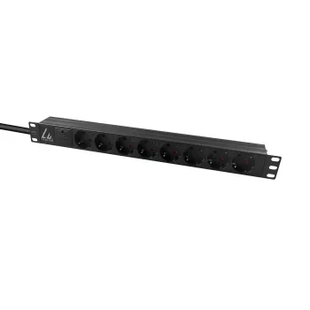 Lanview LVR-3MSCH-SPD-SCH8 maitinimo paskirstymo blokas (PDU) 8 AC lizdai 1U juodas
