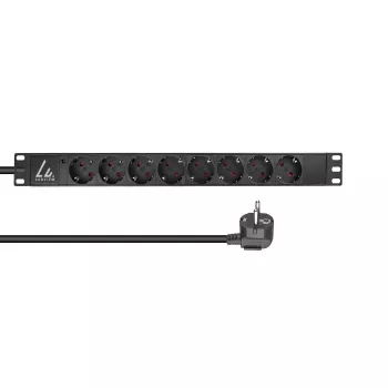 Lanview LVR-2MSCH-LIC-SCH8 maitinimo paskirstymo įrenginys (PDU) 8 AC lizdai 1U Juoda