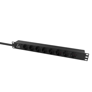 Lanview LVR-2MSCH-LIC-SCH8 maitinimo paskirstymo įrenginys (PDU) 8 AC lizdai 1U Juoda