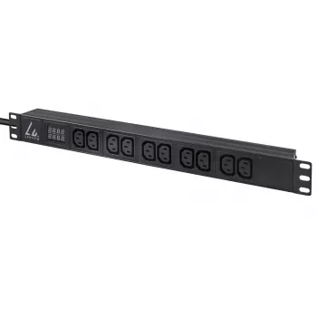 Lanview LVR-3MIEC-AMP-10C13 matuojamas PDU 1U 10x C13 16A 3m