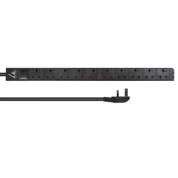 Lanview LVR-3MUK-SPD-UK10 maitinimo paskirstymo blokas (PDU) 8 AC lizdai 1.4U juoda