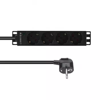 Lanview LVR-2MSCH-LIC-SCH4 4 vietų Schuko elektros paskirstymo blokas, 10 colių