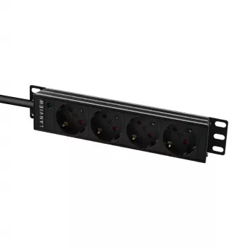 Lanview LVR-2MSCH-LIC-SCH4 4 vietų Schuko elektros paskirstymo blokas, 10 colių