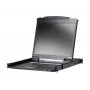 Rack konsolė 19 colių ATEN CL3000N, 48,3 cm LCD 1280×1024, VGA, USB/PS/2 klaviatūra ir pelė, 1U, aliuminis juoda