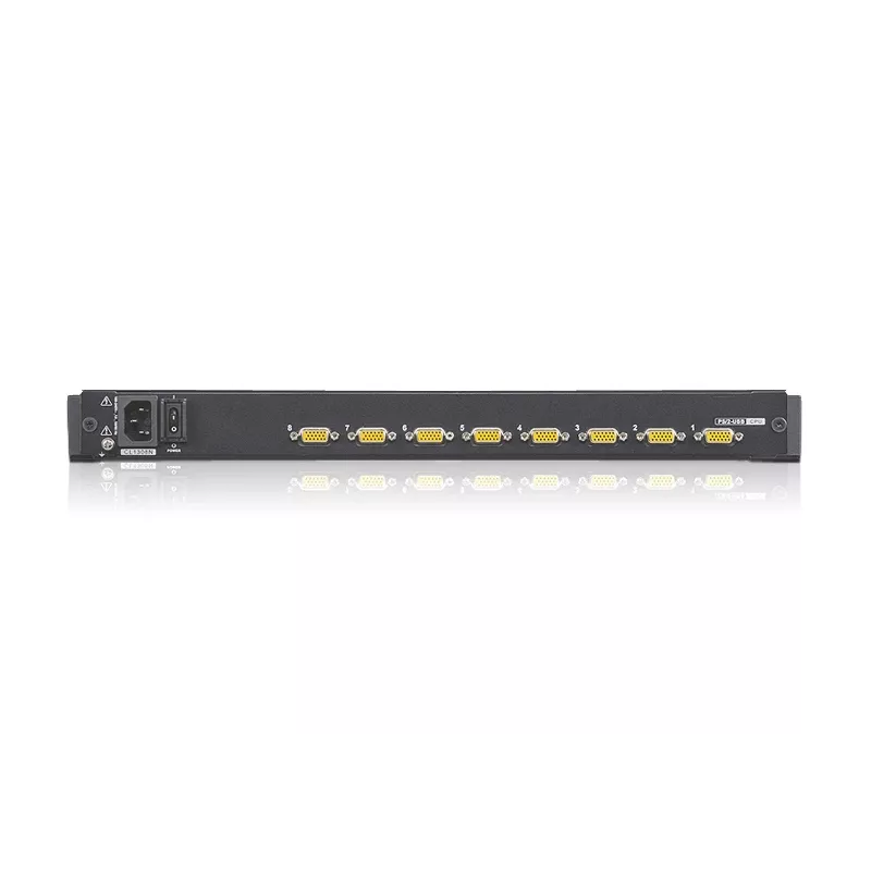 ATEN CL1308N 8 prievadų KVM jungiklis, 19 colių, 1U, 1280 x 1024 pikseliai, metalas, juodas
