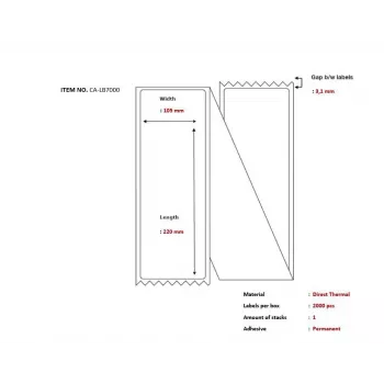 Capture termoetiketės siuntoms 105 x 220 mm CA-LB7000 – tiesioginės termo etiketės logistikai