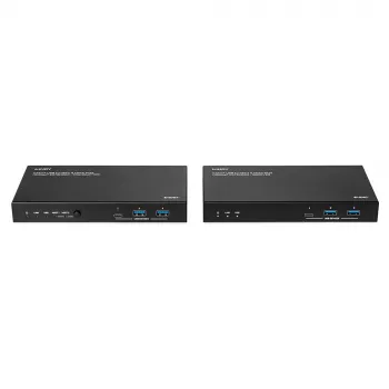 Tinklo siųstuvas-imtuvas Lindy 100m Cat.6A 2 Host USB 3.2 Gen 1 & HDMI 4K60