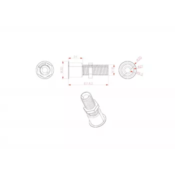VivoLink VLDG24L-B stalinis kabelių įvadas, juodas, didelis, iki 55 mm