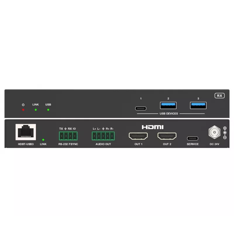 KVM prailgintuvas Vivolink VLUSBCEXT2X2 USB 2.0 1920x1200 150m
