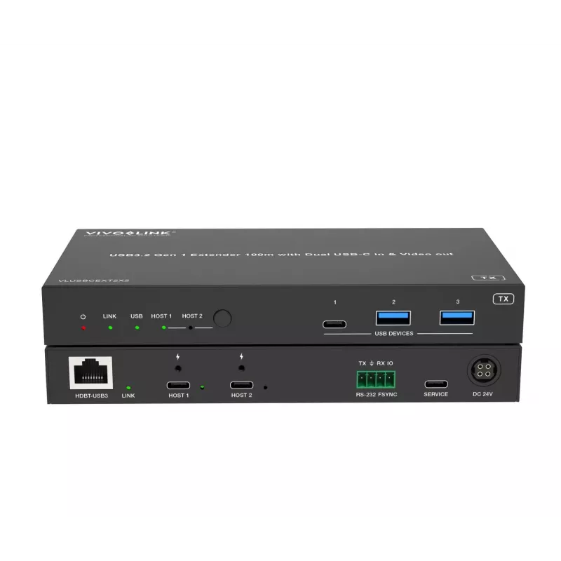 KVM prailgintuvas Vivolink VLUSBCEXT2X2 USB 2.0 1920x1200 150m