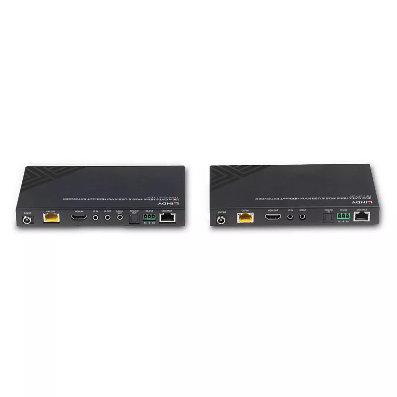 Lindy 100 m Cat.6 HDMI 4K60, garso, IR ir RS-232 HDBaseT KVM prailgintuvas