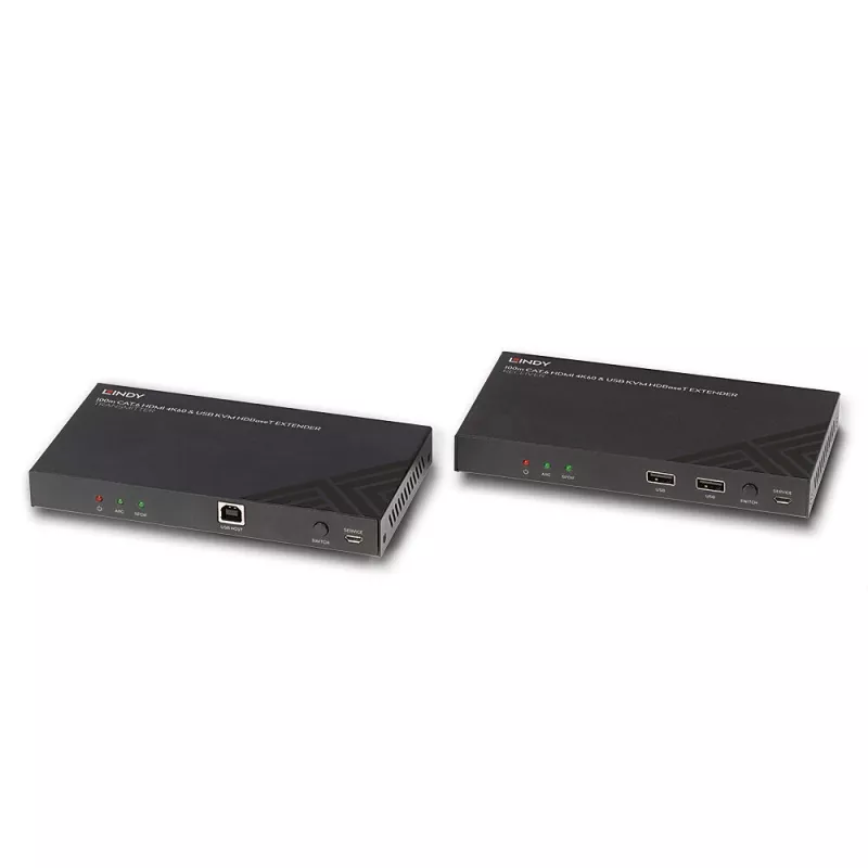 Lindy 100 m Cat.6 HDMI 4K60, garso, IR ir RS-232 HDBaseT KVM prailgintuvas
