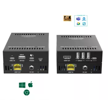 KVM prailgintuvas siųstuvas ir imtuvas Vivolink VLUSBCEXT151 HDMI USB laidinis 70m