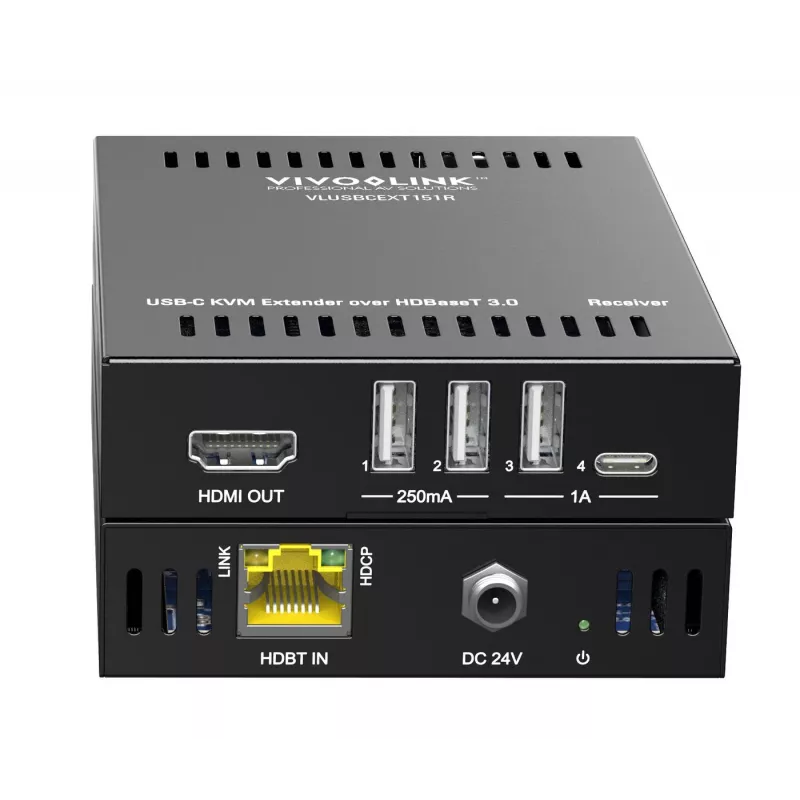 KVM prailgintuvas siųstuvas ir imtuvas Vivolink VLUSBCEXT151 HDMI USB laidinis 70m