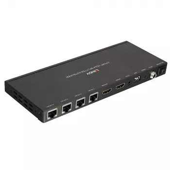 Siųstuvas ir imtuvas Lindy 70m Cat.6 4 prievadų HDMI 4K30 IR skirstytuvas su išplėtimu ir kilpiniu išėjimu