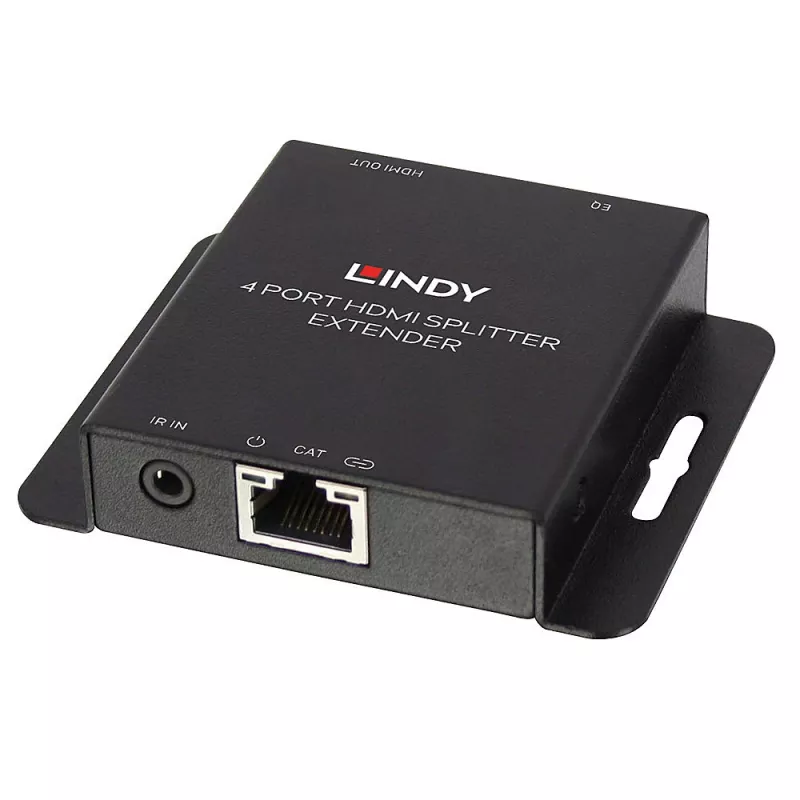 Siųstuvas ir imtuvas Lindy 70m Cat.6 4 prievadų HDMI 4K30 IR skirstytuvas su išplėtimu ir kilpiniu išėjimu