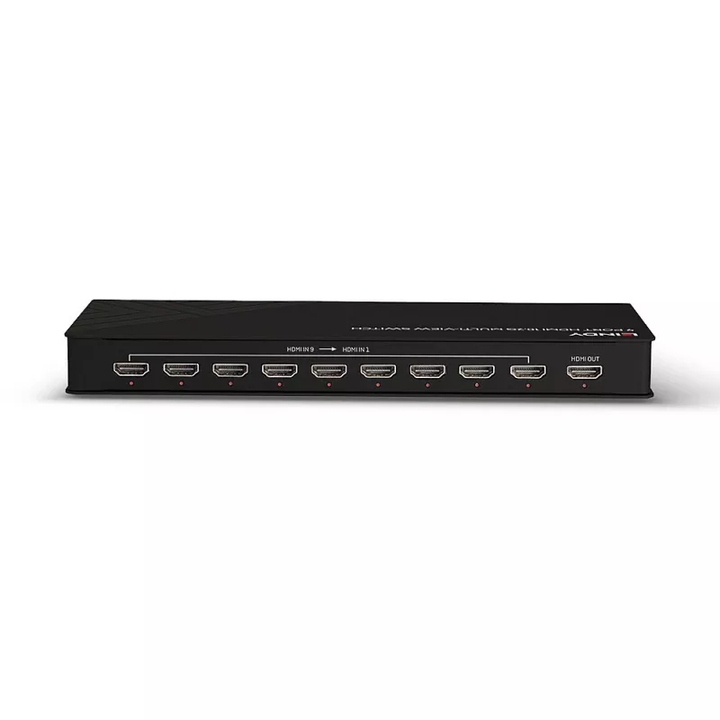 Lindy 9 prievadų HDMI 10.2G kelių vaizdų jungiklis juodas 30Hz