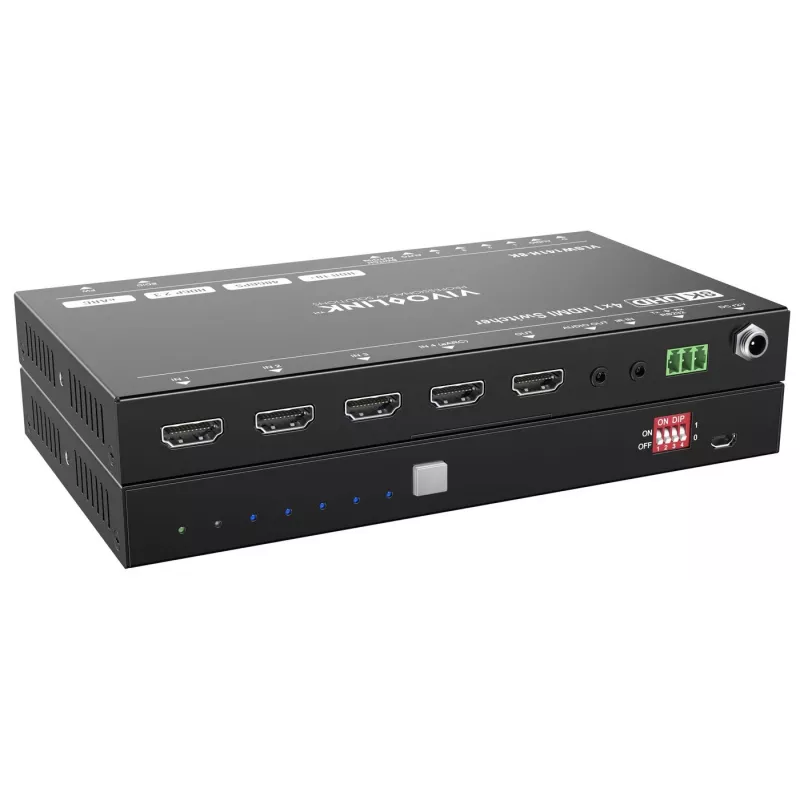 HDMI jungiklis VivoLink VLSW141H-8K 4x1 — 8K@60Hz įvesties perjungiklis keturiems HDMI šaltiniams