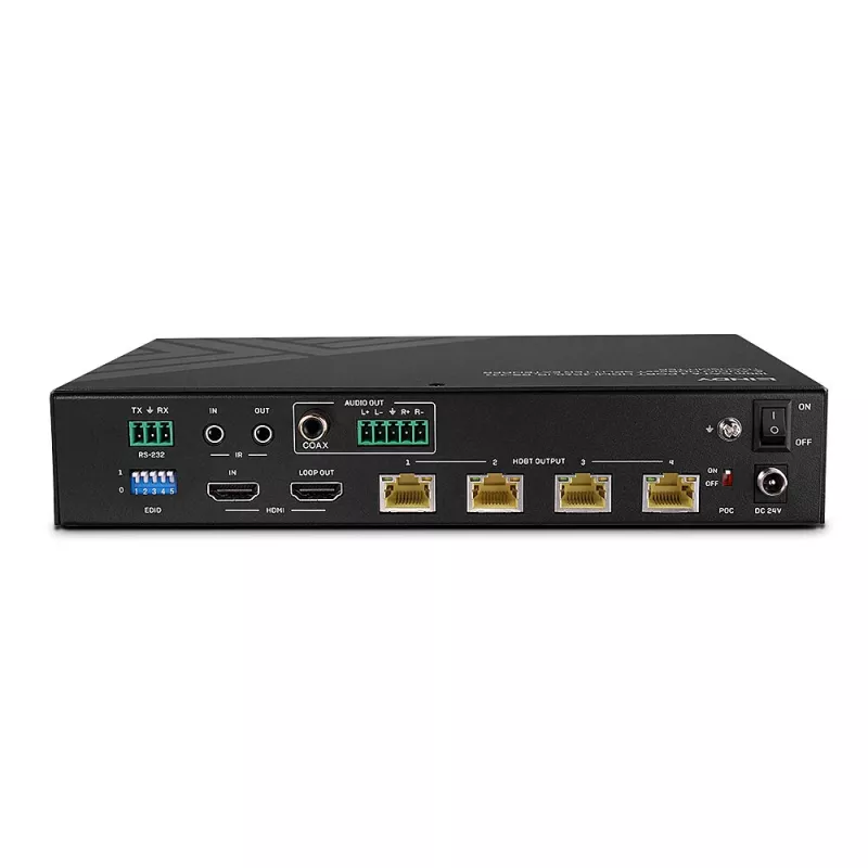 Lindy 100 m Cat.6 4 prievadų HDMI 4K60 HDBT skirstytuvas prailgintuvas