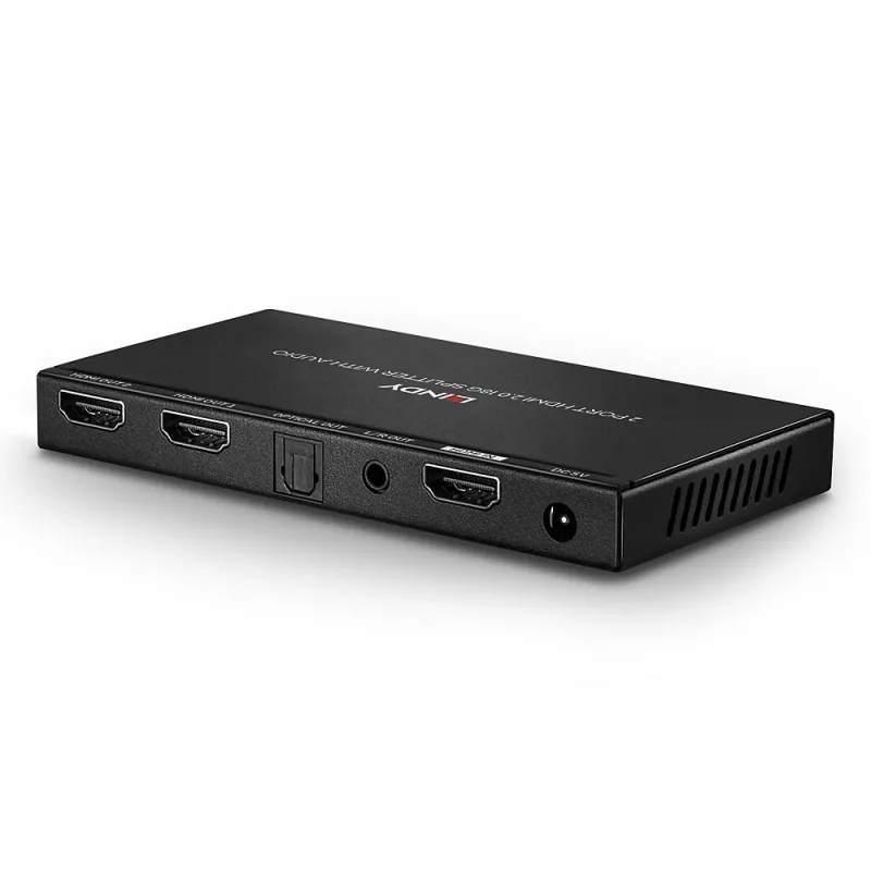 HDMI skirstytuvas Lindy 2 prievadų HDMI 18G su garso išvedimu ir raiškos mažinimu