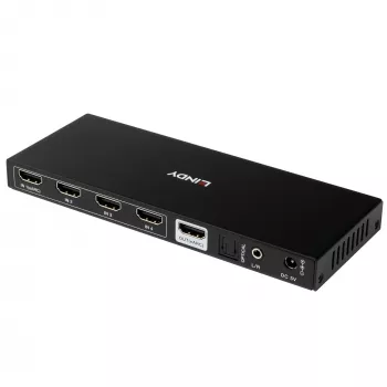 Lindy 4 prievadų HDMI 8K60 jungiklis su eARC, HDMI, USB A, USB C