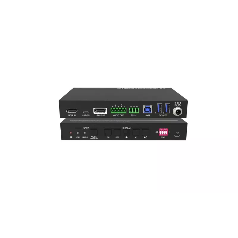 Vivolink VLHUB121-MME HDMI 2.0 2x1 vaizdo perjungiklis, 4K@60Hz, su USB šakotuvu