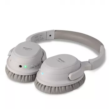 Lindy LH500XW ausinės su aktyviu triukšmo slopinimu, laidinės ir belaidės, Bluetooth, pilkos