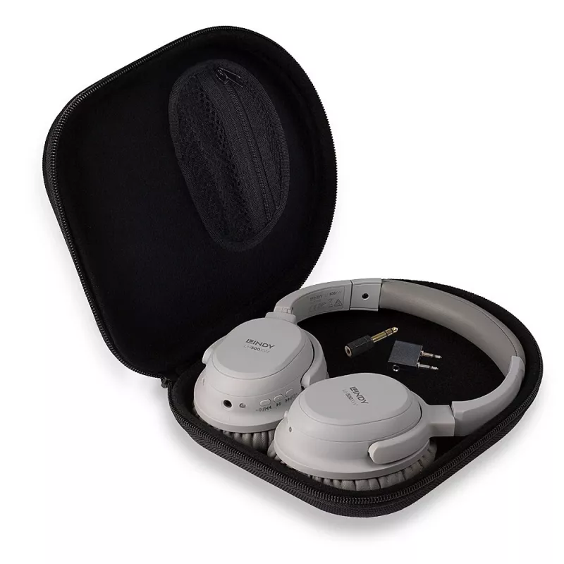 Lindy LH500XW ausinės su aktyviu triukšmo slopinimu, laidinės ir belaidės, Bluetooth, pilkos