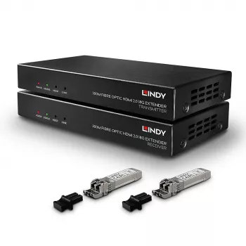 AV siųstuvas ir imtuvas Lindy 300m Šviesolaidinis HDMI 18G ir IR prailgintuvas
