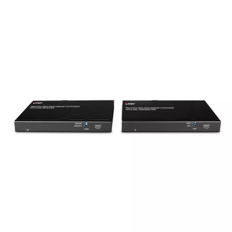 Lindy 70m Cat.6 HDMI 4K60, garso, IR ir RS-232 HDBaseT prailgintuvas su ARC