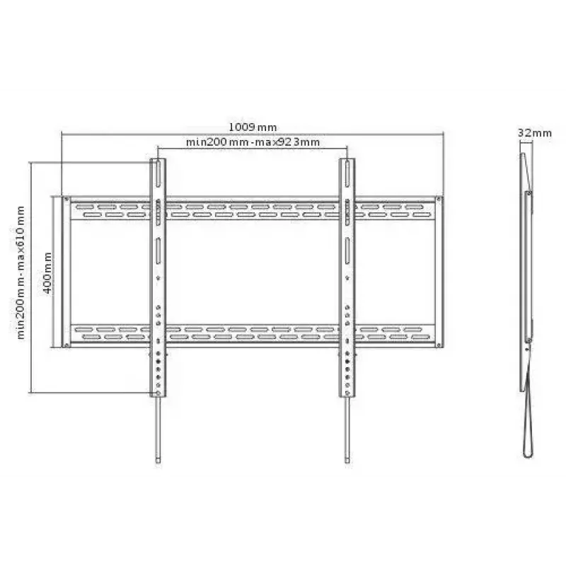 Vivolink VLMW60100 TV laikiklis/ stovas 2,54 m (100 col.) Juoda