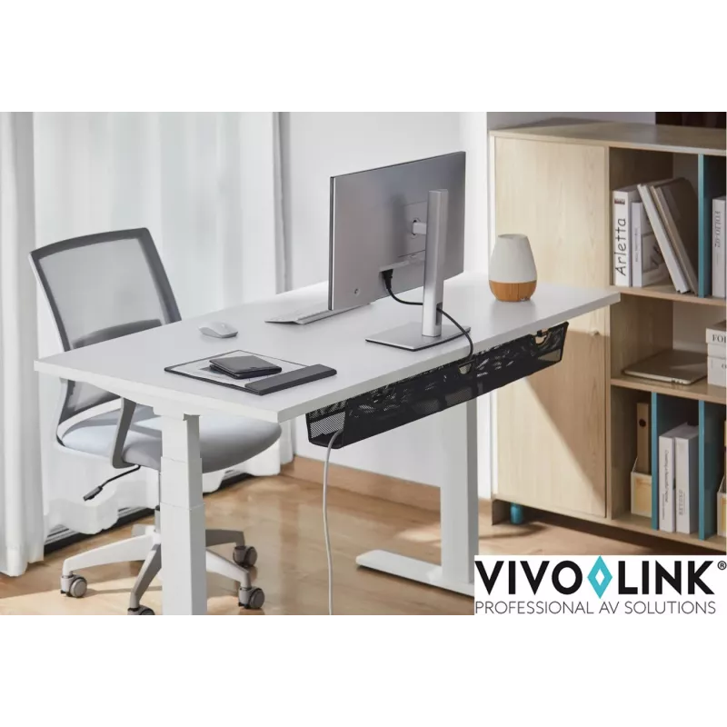 Vivolink VLUDCM914 plieninis kabelių tvarkytuvas po stalu, juodas, 914 mm