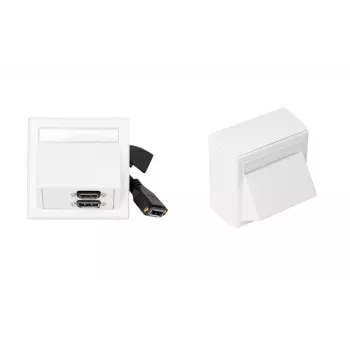 Vivolink WI221292 sieninis lizdas HDMI + DisplayPort + 3,5 mm baltas