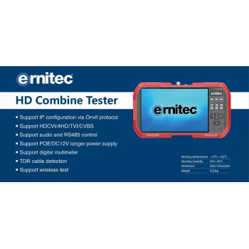 Ernitec 0070-24107-TESTER nešiojamas CCTV testinis monitorius 7 colių (17,8 cm) 1920 x 1200 pikselių