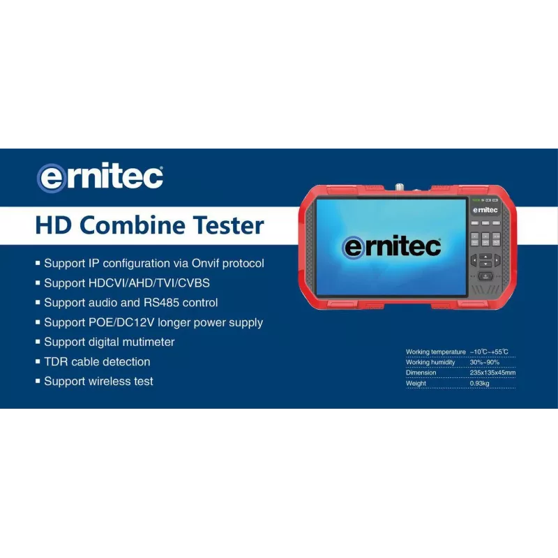 Ernitec 0070-24107-TESTER nešiojamas CCTV testinis monitorius 7 colių (17,8 cm) 1920 x 1200 pikselių