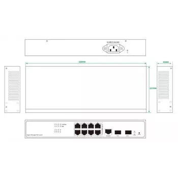 Tinklo jungiklis Ernitec ELECTRA-M08-1GB-150W 8 prievadai 1GB 150W