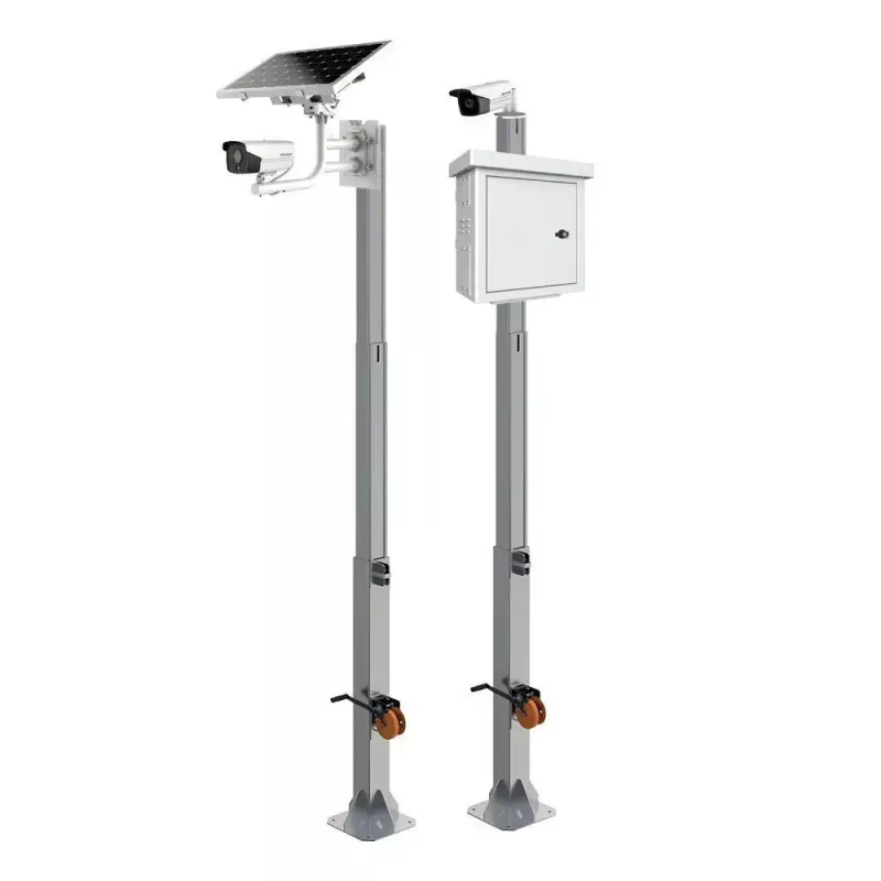 Stovas OMEGA RCCTV011 – lauko apsaugos kamerų stovas, 6000 mm aukštis, 30 kg talpa, juodas metalinis