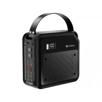 Nešiojama nuolatinės srovės (DC) maitinimo stotelė SANDBERG Sandberg DC Power Station 72000 – LMFP 72 000 mAh, DC ir USB‑C įvestis, juoda