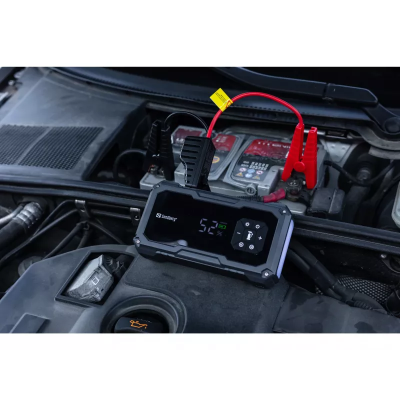 Nešiojamas užvedimo įrenginys ir padangų pompa SANDBERG Sandberg Car Jumpstarter TirePump 10000 — 800 A startas, 2 A išėjimas, 5 V USB