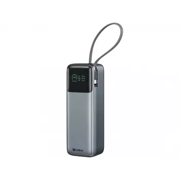 Powerbank SANDBERG All-in1 27000 PD 240W – 27000 mAh LiPo, 240W išėjimas, 1× USB-A, 1× USB-C, 3,6 V – Juoda/Pilka