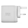 Greitasis GaN įkroviklis Native Union Fast GaN Charger PD 67W Baltas International 2C1A USB-C 2 prievadai 67W AC 100–240V apsauga nuo viršsrovių, viršįtampio, perkaitimo