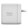 Greitasis GaN įkroviklis Native Union Fast GaN Charger PD 67W Baltas International 2C1A USB-C 2 prievadai 67W AC 100–240V apsauga nuo viršsrovių, viršįtampio, perkaitimo