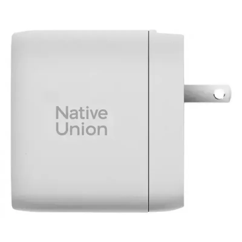 Greitasis GaN įkroviklis Native Union Fast GaN Charger PD 67W Baltas International 2C1A USB-C 2 prievadai 67W AC 100–240V apsauga nuo viršsrovių, viršįtampio, perkaitimo