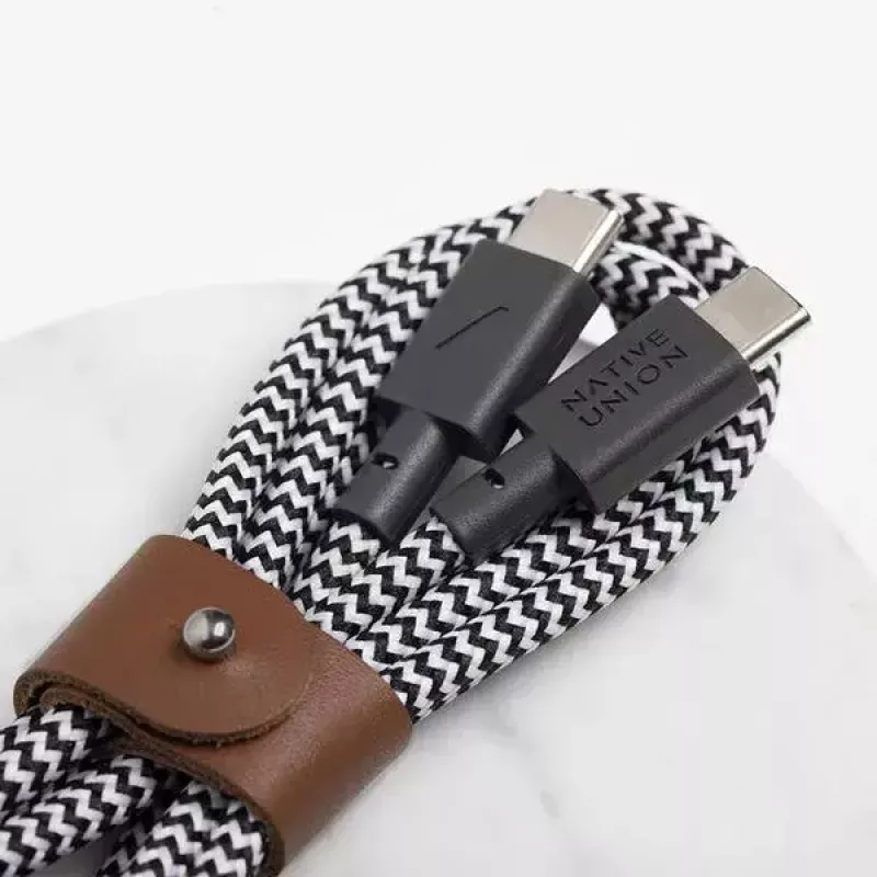 Laidas USB-C Native Union BELT-C-ZEB-2-NP 1,2 m USB-C į USB-C juodas/baltas