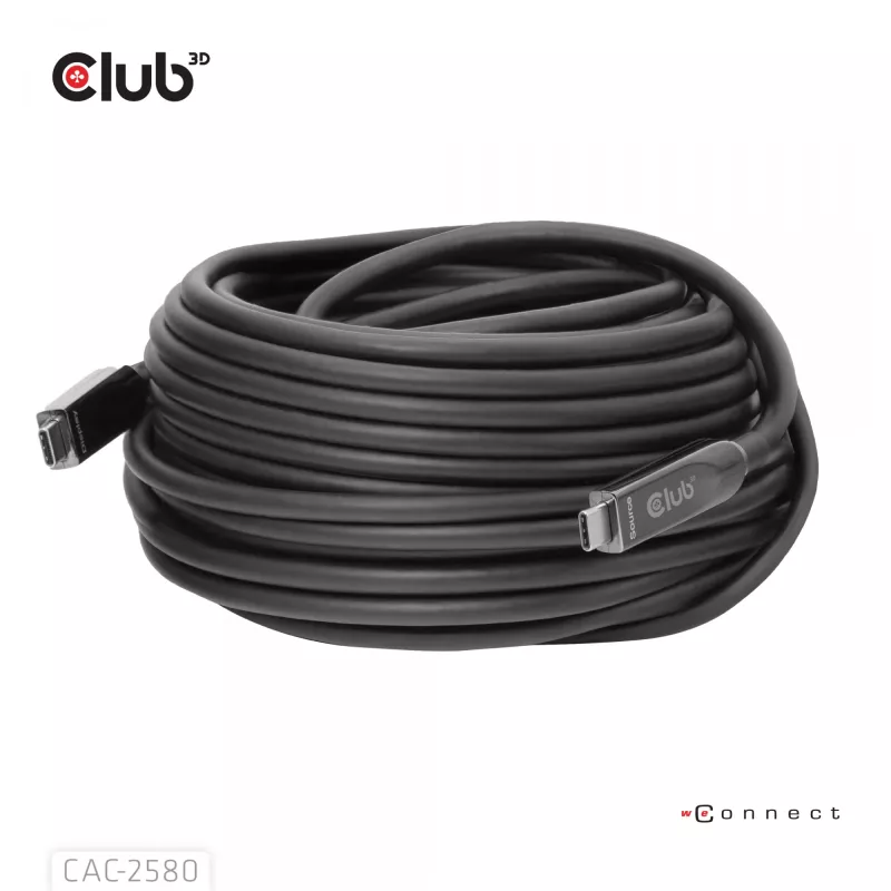 CLUB3D 15 m Full-Feature USB-C® laidas / 49,21 pėdos 8K60Hz 10Gbps 60W