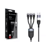 Conceptronic ETTA06B15C 3-in-1 100W greito įkrovimo duomenų kabelis 1,5 m, trigubas USB-C, USB 2.0, E-Mark